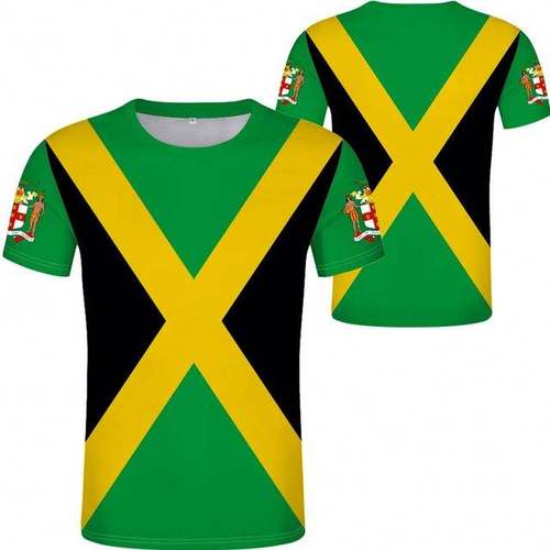 1 MOQ New Design Jamaica Souvenirs  Personalize Jamaican Flag Green T-Shirts Bulk  Sporty Chic Men's T-Sh
