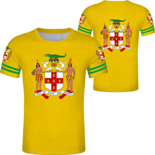 1 MOQ New Design Jamaica Souvenirs  Personalize Jamaican Flag Green T-Shirts Bulk  Sporty Chic Men's T-Sh