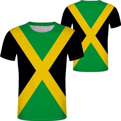 1 MOQ New Design Jamaica Souvenirs  Personalize Jamaican Flag Green T-Shirts Bulk  Sporty Chic Men's T-Sh