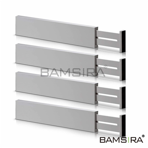 Gray  4-Pack Separators for Kitchen Expandable Drawer Organization Adjustable Bamboo Drawer Dividers