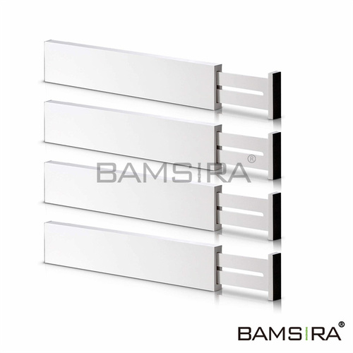 Gray  4-Pack Separators for Kitchen Expandable Drawer Organization Adjustable Bamboo Drawer Dividers