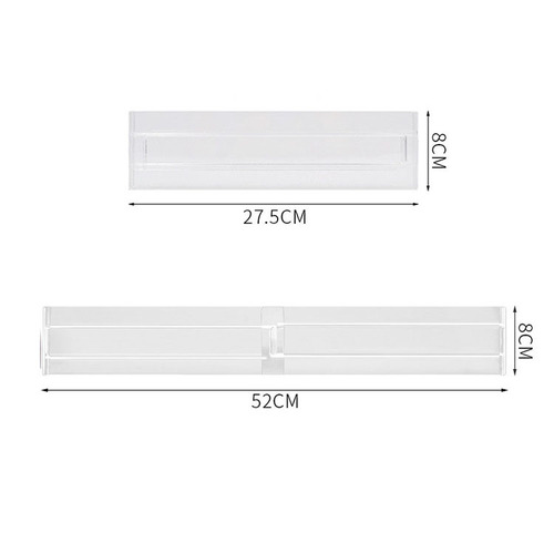 Hot Sale Adjustable 3.2" High Expandable Kitchen Drawer Organizer Clear Plastic Divider Drawer Organizers For Clothing K