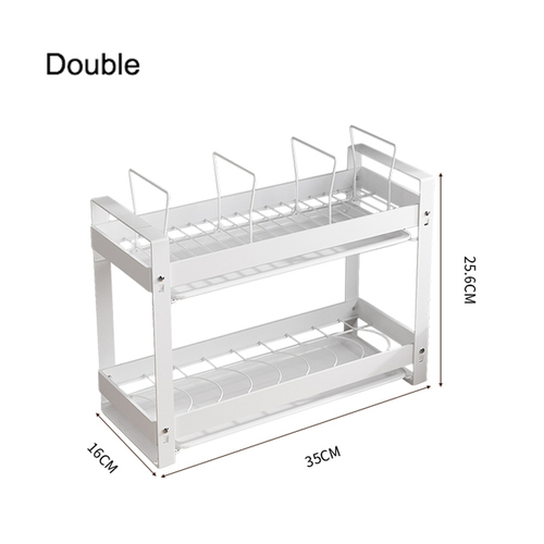 2 Tiers Stainless Steel Dish Bowl Drying Rack Kitchen Tabletop Dish Rack  (1 Piece)