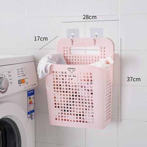 Wall-Mounted Dirty Laundry Hamper and Clothing Storage Basket