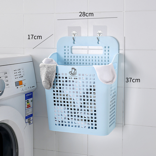 Wall-Mounted Dirty Laundry Hamper and Clothing Storage Basket