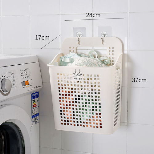 Wall-Mounted Dirty Laundry Hamper and Clothing Storage Basket