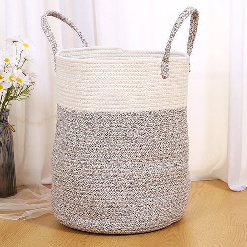 37L Foldable Cotton Rope Laundry Storage Basket - New Arrival for Dirty Clothes, Toys, Storage Boxes & Bins