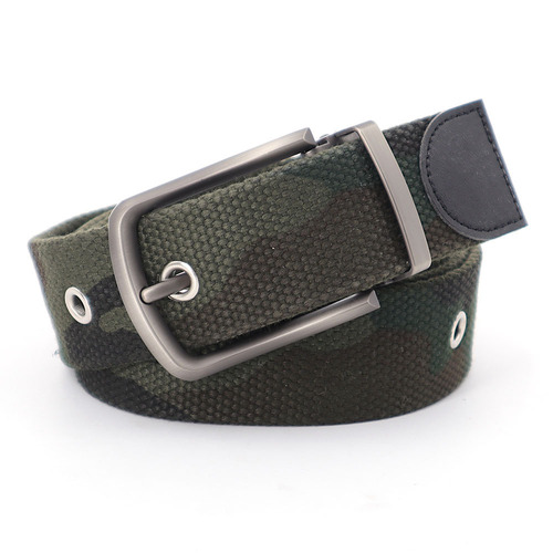  Hot Selling Men's Nylon Material 40MM Needle Buckle Braided Color Thickened Cotton Belt Needle Belt Buckle