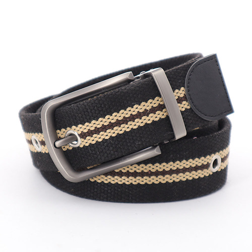  Hot Selling Men's Nylon Material 40MM Needle Buckle Braided Color Thickened Cotton Belt Needle Belt Buckle