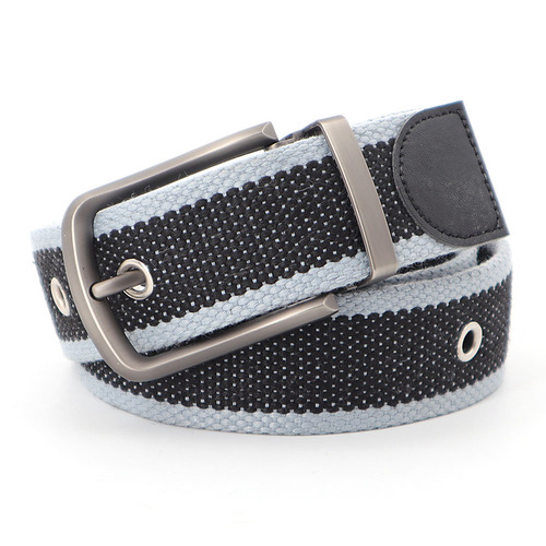  Hot Selling Men's Nylon Material 40MM Needle Buckle Braided Color Thickened Cotton Belt Needle Belt Buckle