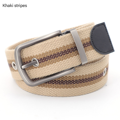  Hot Selling Men's Nylon Material 40MM Needle Buckle Braided Color Thickened Cotton Belt Needle Belt Buckle