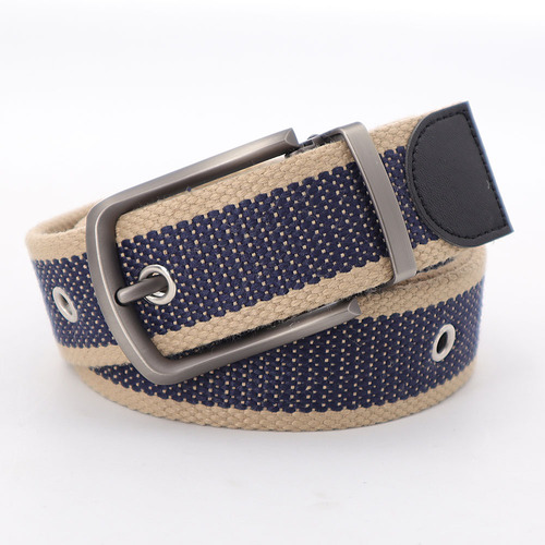  Hot Selling Men's Nylon Material 40MM Needle Buckle Braided Color Thickened Cotton Belt Needle Belt Buckle