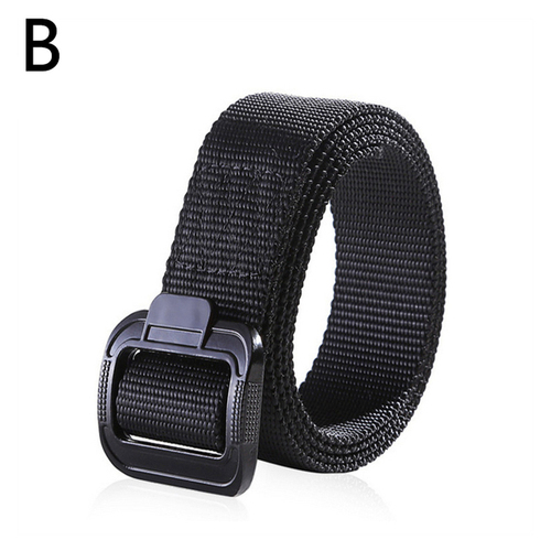  Sports Training Hot Selling Simple Design Nylon Outdoor Tactical System Men's Belt Plastic Button Long and 3.8