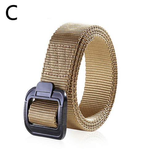  Sports Training Hot Selling Simple Design Nylon Outdoor Tactical System Men's Belt Plastic Button Long and 3.8