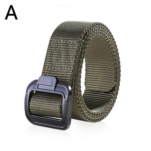  Sports Training Hot Selling Simple Design Nylon Outdoor Tactical System Men's Belt Plastic Button Long and 3.8