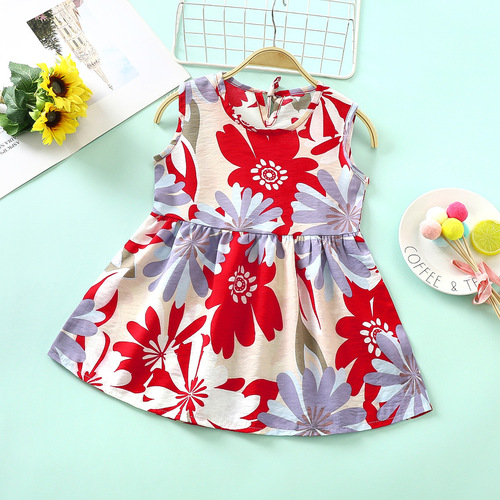 Summer Kids' Skirts Pastoral Style Princess Skirt Dresses for Girls Flower Girls' Dresses Girls Party Dress
