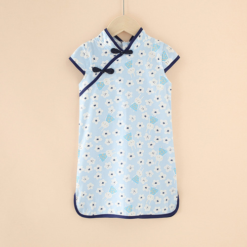 Toddler Chinese Style Kid Baby Girl Floral Cheongsam Qipao Dress Party Clothes Summer Princess Dresses For Children