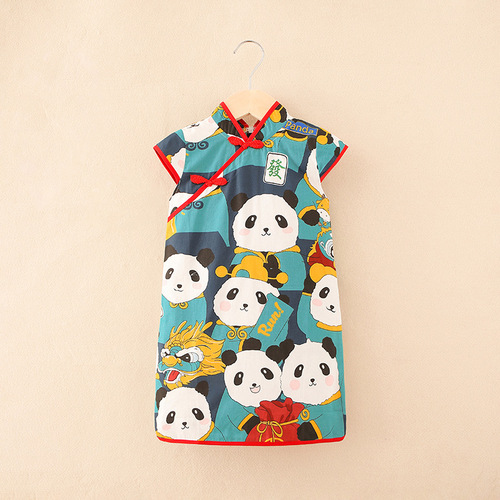 Toddler Chinese Style Kid Baby Girl Floral Cheongsam Qipao Dress Party Clothes Summer Princess Dresses For Children