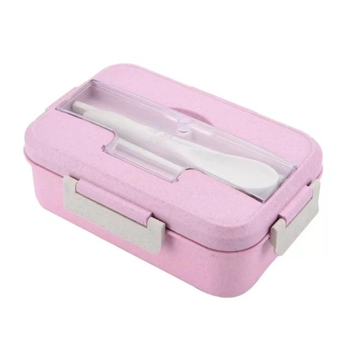 Free plastic cutlery 100% food grade microwave safe food container biodegradable wheat straw school bento lunch box