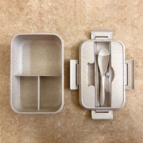Free plastic cutlery 100% food grade microwave safe food container biodegradable wheat straw school bento lunch box