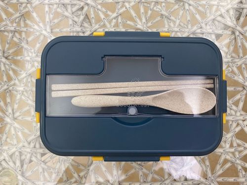 Food Grade Biodegradable Wheat Straw Lunch Box Microwave Safe School Office Bento Food Container with Free Cutlery Whole