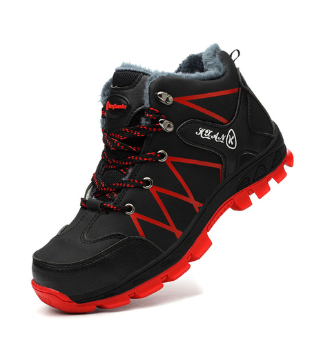 Waterproof Men's Hiking Boots Outdoor Warm Waterproof Non-slip Ankle Snow Boot Rubber Nonslip Work Safety Shoes