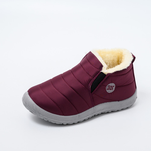 Winter Plush Keep Warm Shoes PU Leather Upper Shoes Anti-Slip Cotton Snow Boot Unisex Shoes