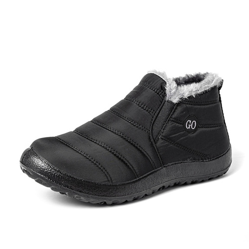 Winter Plush Keep Warm Shoes PU Leather Upper Shoes Anti-Slip Cotton Snow Boot Unisex Shoes