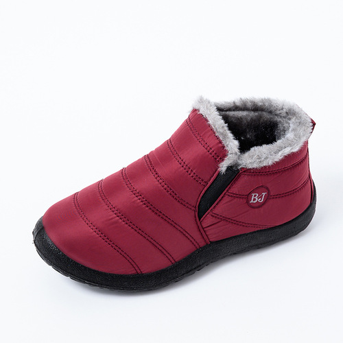 Winter Plush Keep Warm Shoes PU Leather Upper Shoes Anti-Slip Cotton Snow Boot Unisex Shoes
