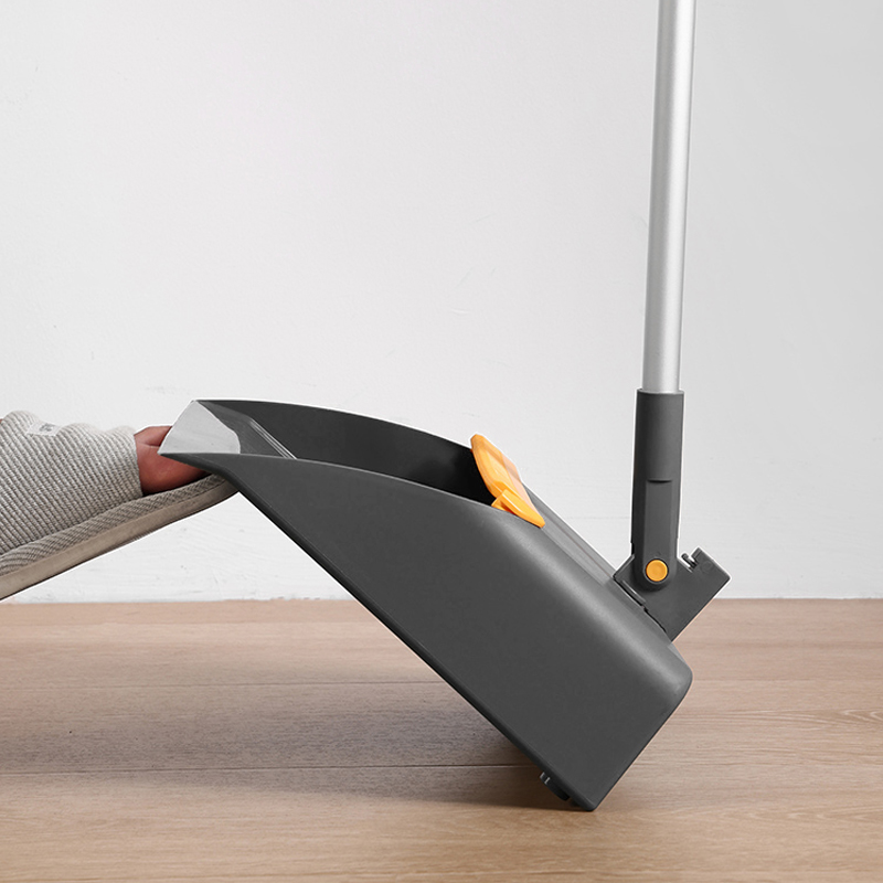 Home floor sweeping PET broom and upright stand dustpan set