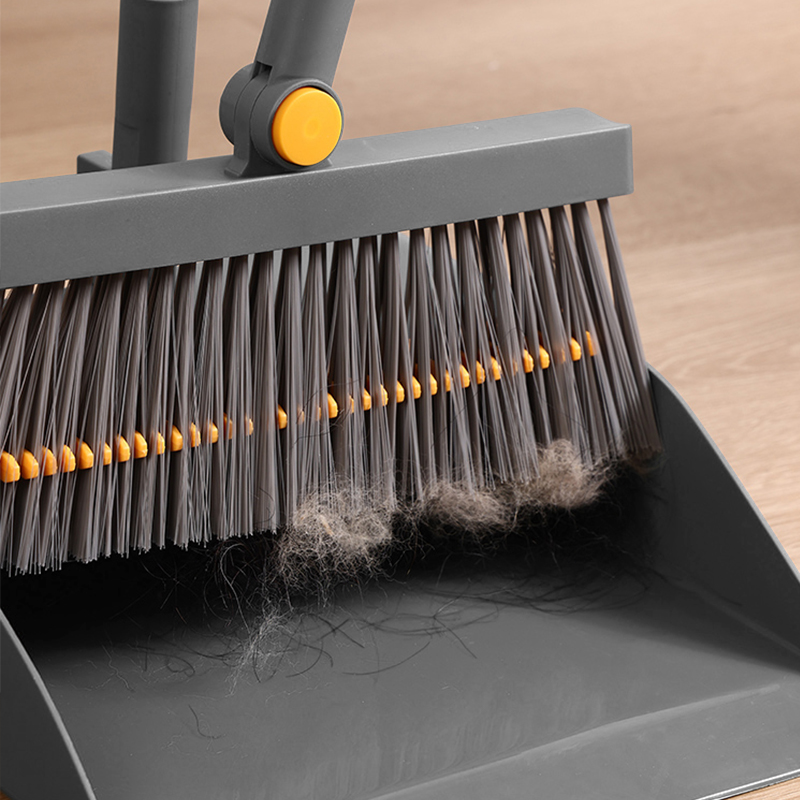 Home floor sweeping PET broom and upright stand dustpan set