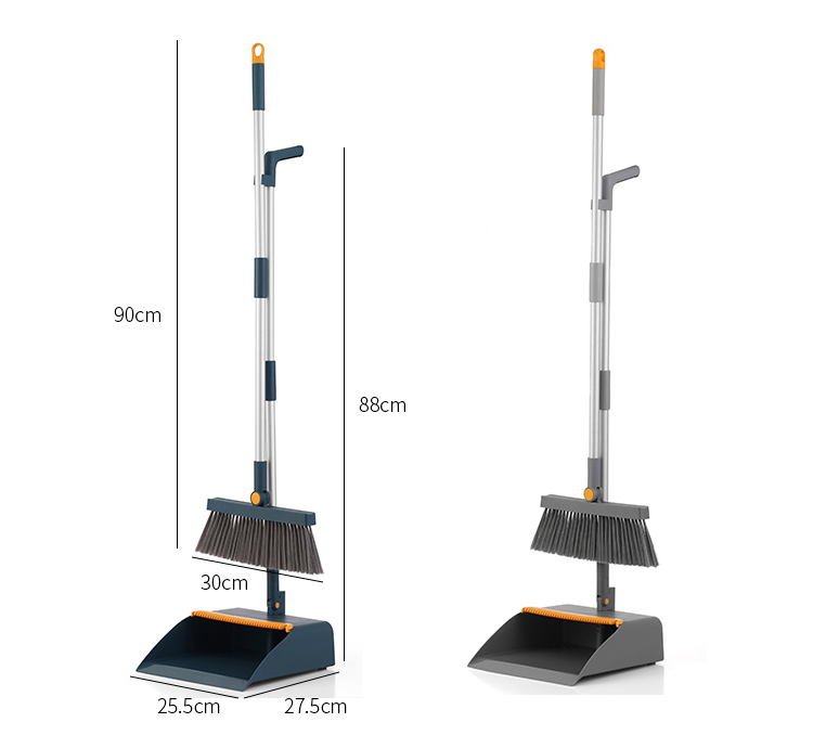Home floor sweeping PET broom and upright stand dustpan set