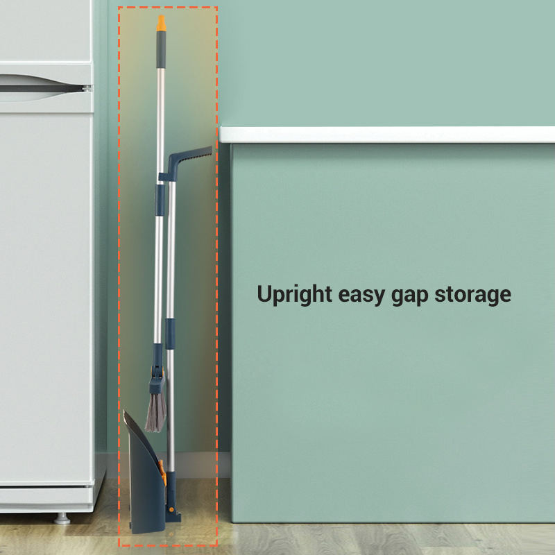 Home floor sweeping PET broom and upright stand dustpan set