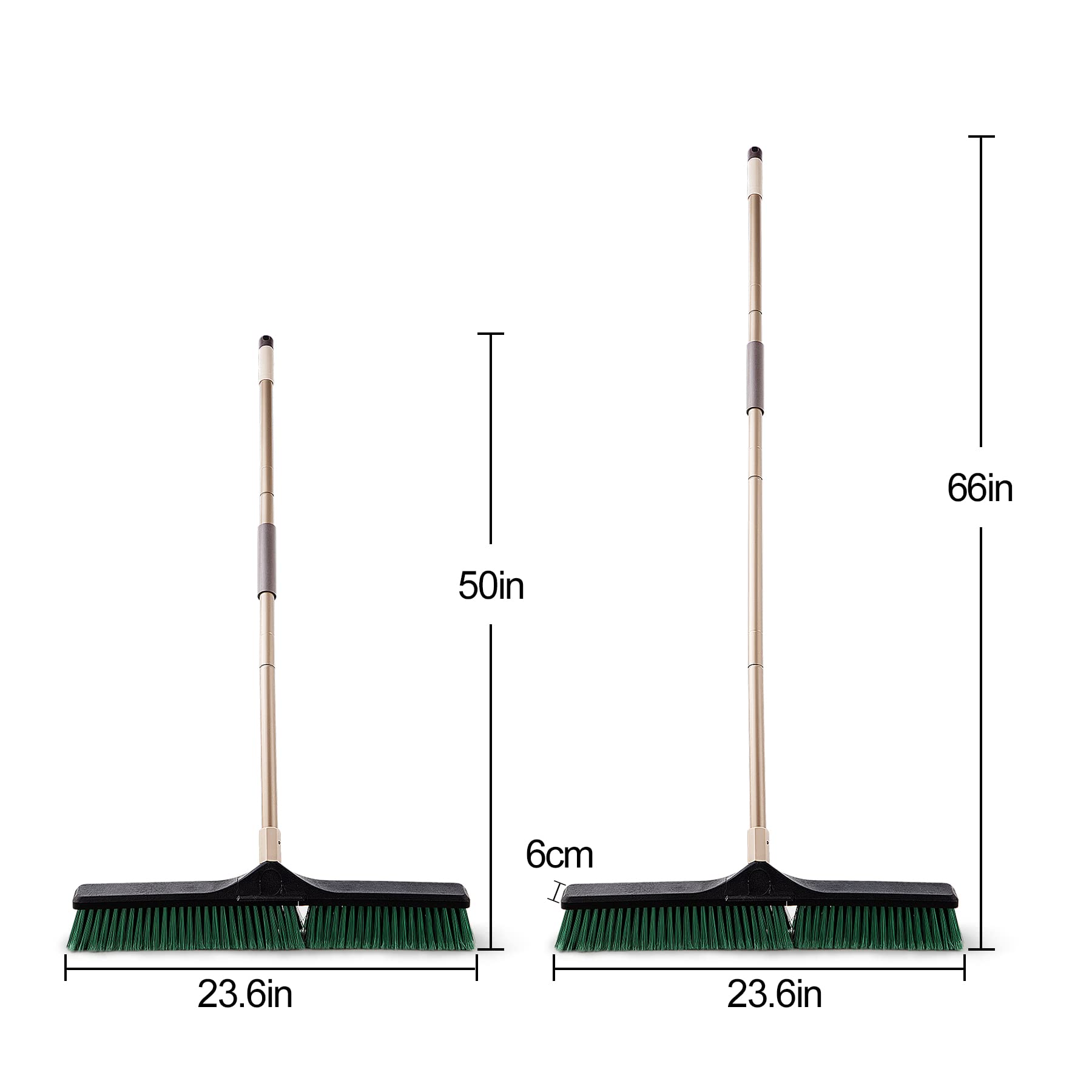 Garden 60cm heavy duty push broom floor and cleaning sweeping scrub brush Outdoor Stiff Sweeping Magic Brooms with long 