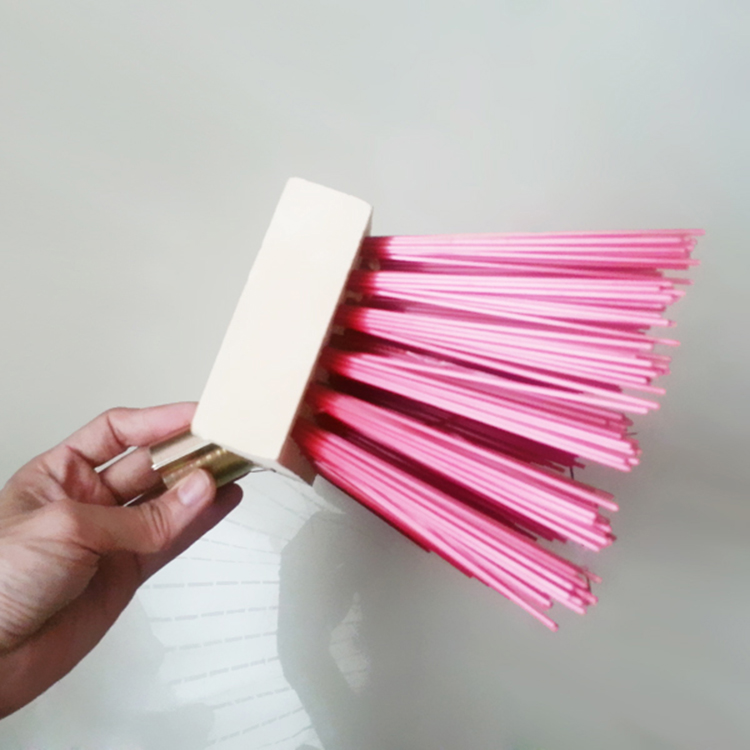 Wooden Handle Hard Plastic Bristle Outdoor Push Broom