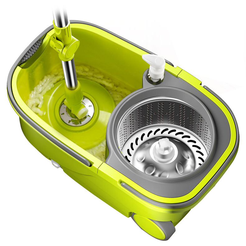 Home Stainless Steel Microfiber Spin Cleaning Floor Mop With Spinning Bucket