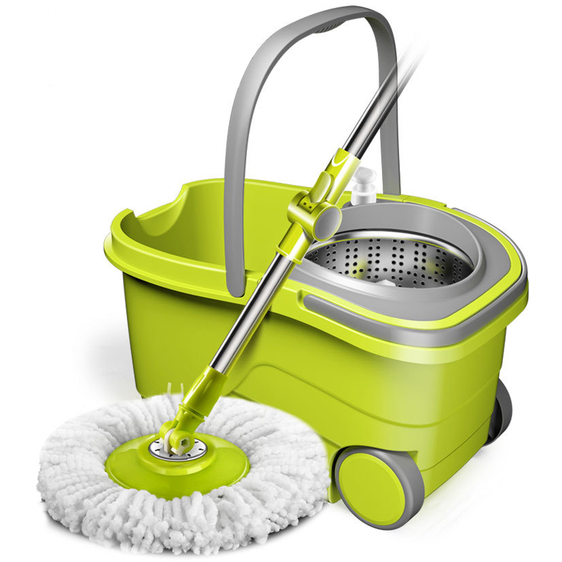 Home Stainless Steel Microfiber Spin Cleaning Floor Mop With Spinning Bucket