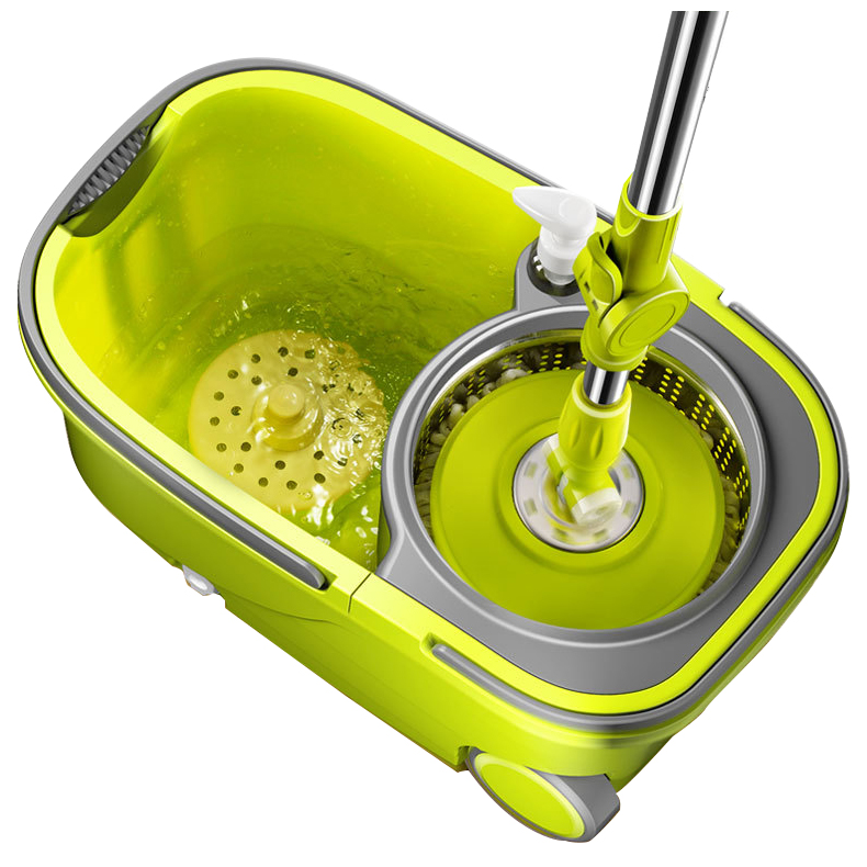 Home Stainless Steel Microfiber Spin Cleaning Floor Mop With Spinning Bucket