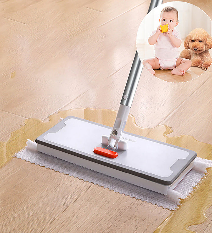 JOYBOS Patent Spin Microfiber Mop System Hands-Free Cleaning Mop With 2 Bag of Refill Reusable Mop Pads Stainless Steel 