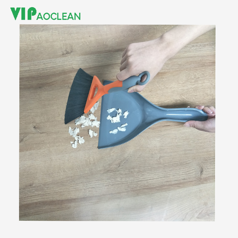 VIPaoclean Small Broom and Dustpan Set Mini Dustpan and Brush Set Hand Broom