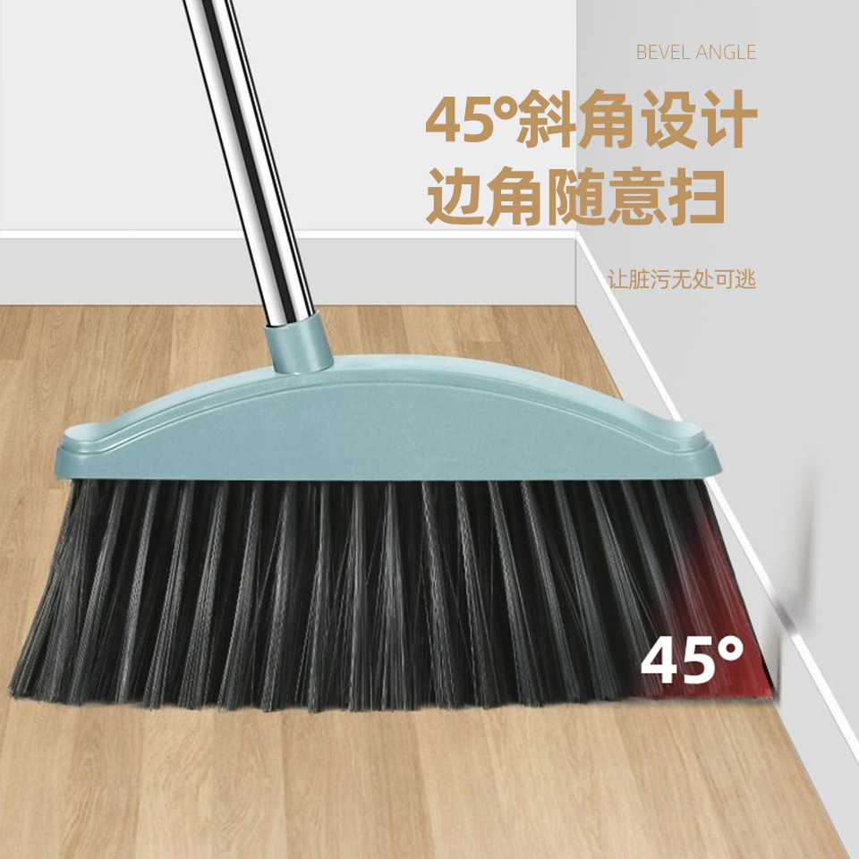   Durable Widening Brush Cleaning Tool Long Metal Handle Scraping Household Cleaning 45 Bevel Design Dustpan And 