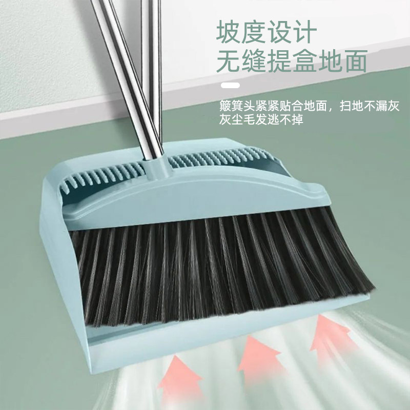   Durable Widening Brush Cleaning Tool Long Metal Handle Scraping Household Cleaning 45 Bevel Design Dustpan And 