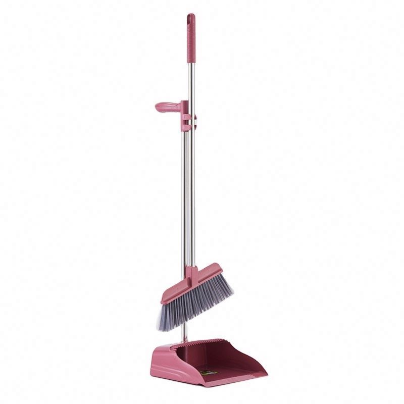 Household Cleaning Windproof Good Quality Materials Long Handle Easy To Sweep Broom And Dustpan Set Easy To Clean