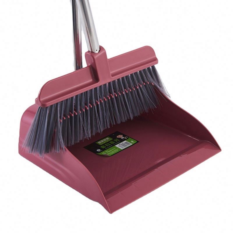 Household Cleaning Windproof Good Quality Materials Long Handle Easy To Sweep Broom And Dustpan Set Easy To Clean