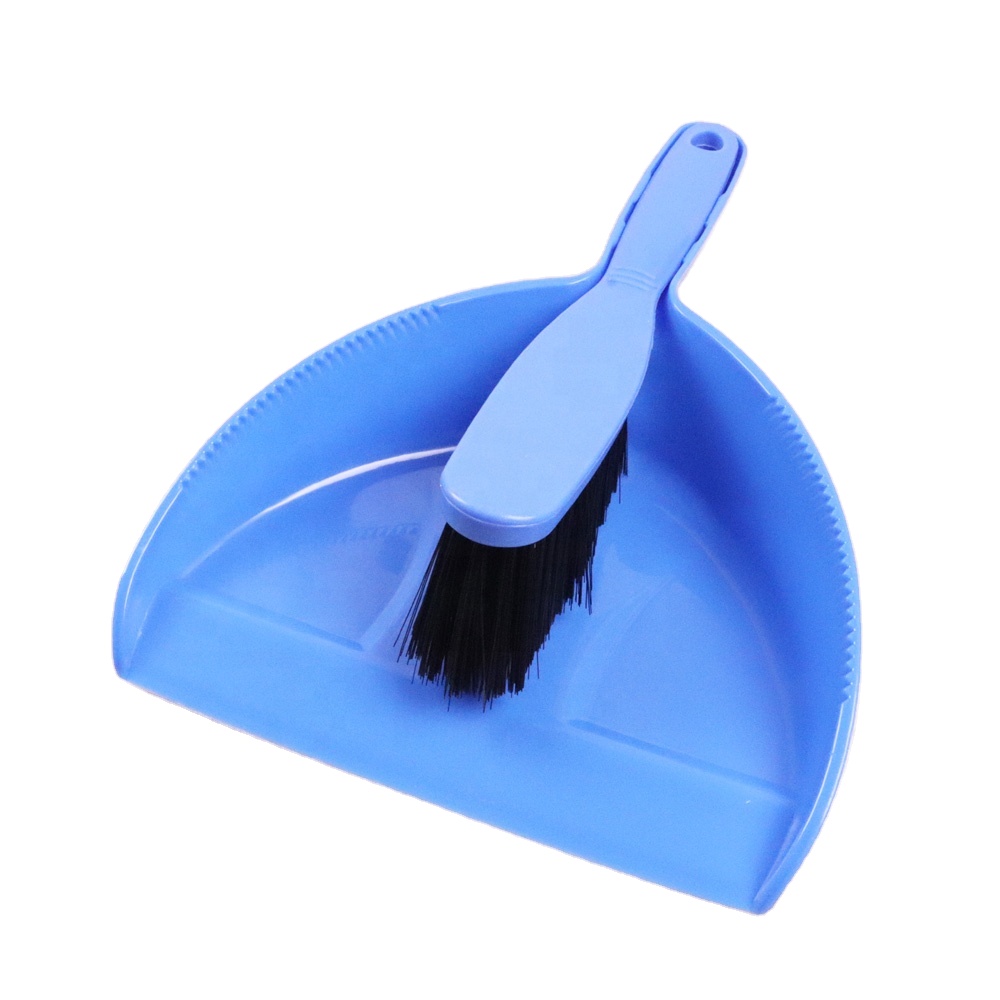 Mini Hand Whisk Broom and Snap-on Dustpan Set, Portable Dust Pan Set for Floor, Sofa, Desk, Keyboard, Car (Blue)