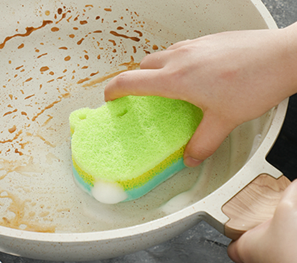 Fashion Daily Necessity Sponge Kitchen Scrubber Dishwashing Sponge with Scouring Pad