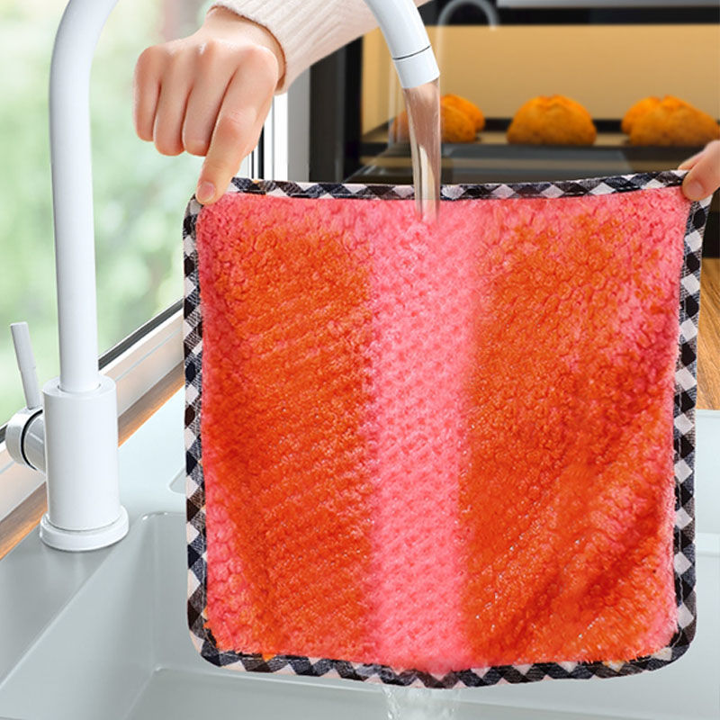 Top Quality Super Soft Modern Reusable Shed Washable Towel Singapore Kitchen Dishes Cleaning Cloth Pink Color Scouring P