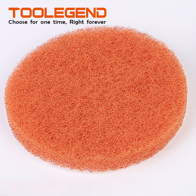 5 inch 100mm polishing scouring pad orange sponge rubbing rubber scouring pad for general car bathroom