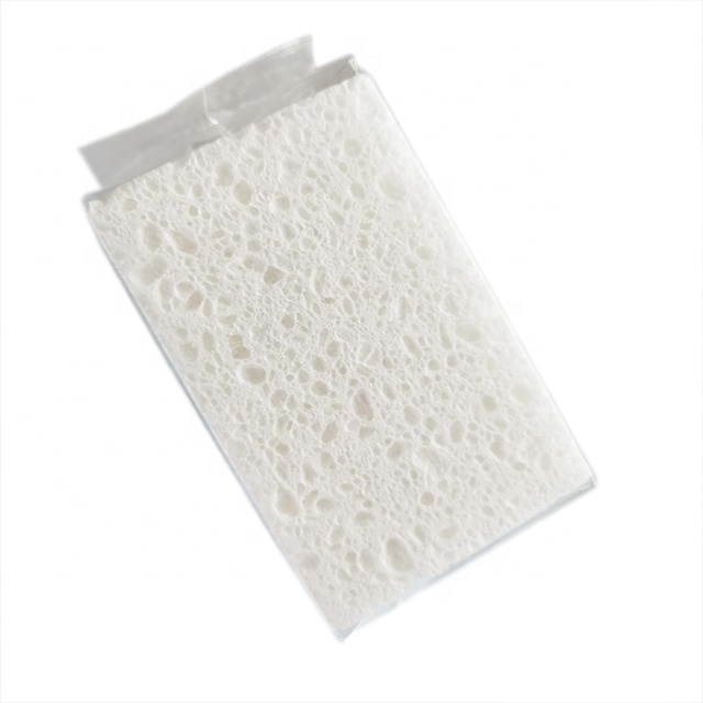Kitchen cleaning scrubber cellulose sponge scrub with scouring pad