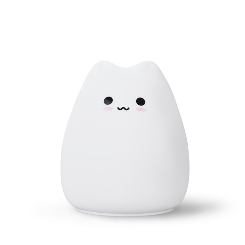Mini Colorful Cute Cat Silicone Night Light Bedroom Atmosphere baby night light with touch sensor soft table lamp